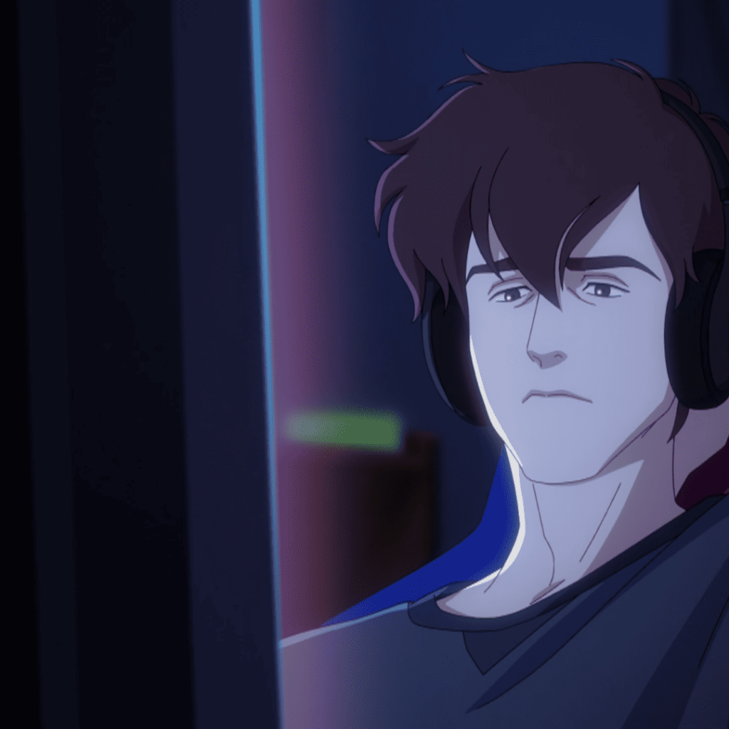 Sci Fi Series Like Tomorrow & I: Pantheon - a person wearing headphones in front of a computer screen