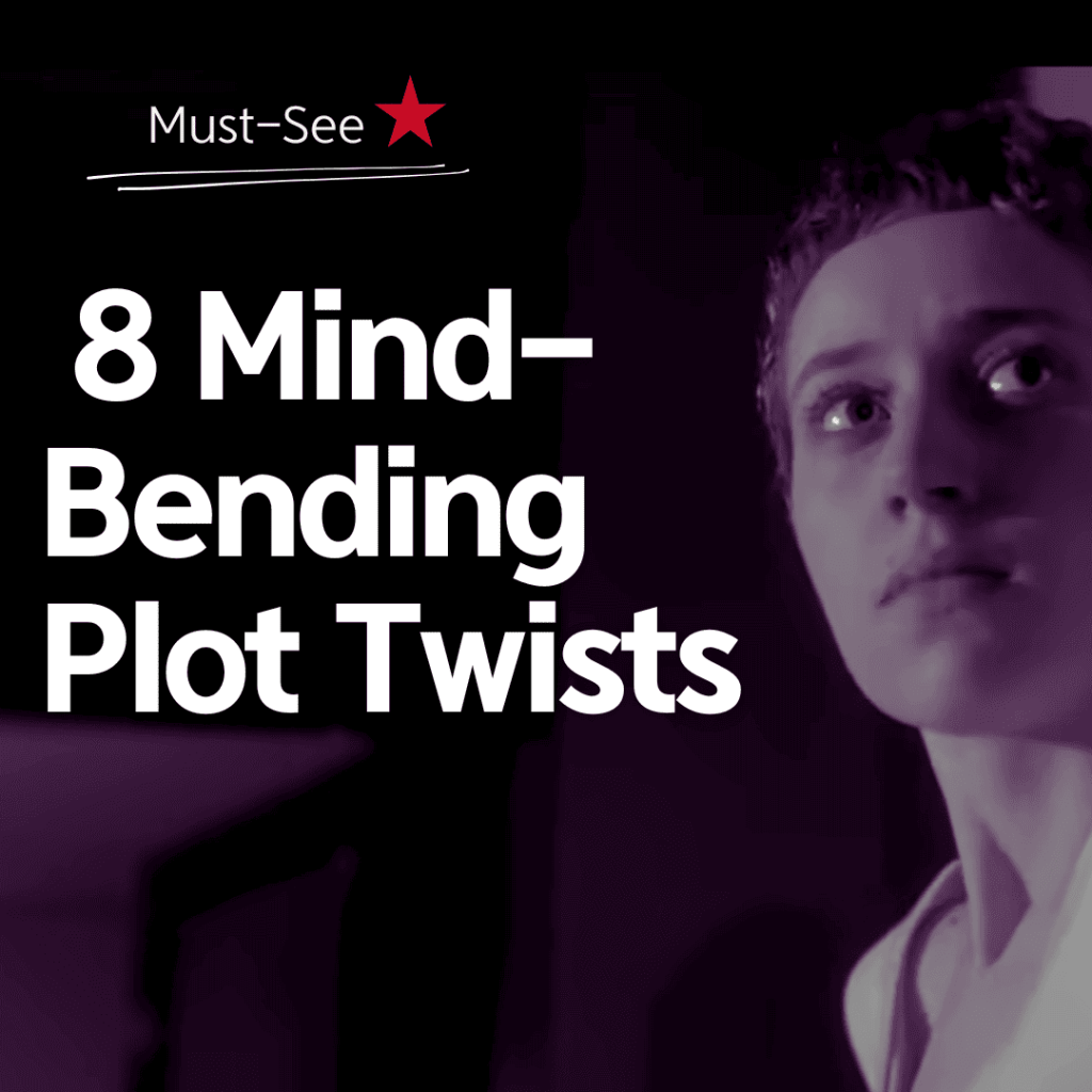 8 Mind-Bending Plot Twists - a person with short hair standing in front of a purple wall