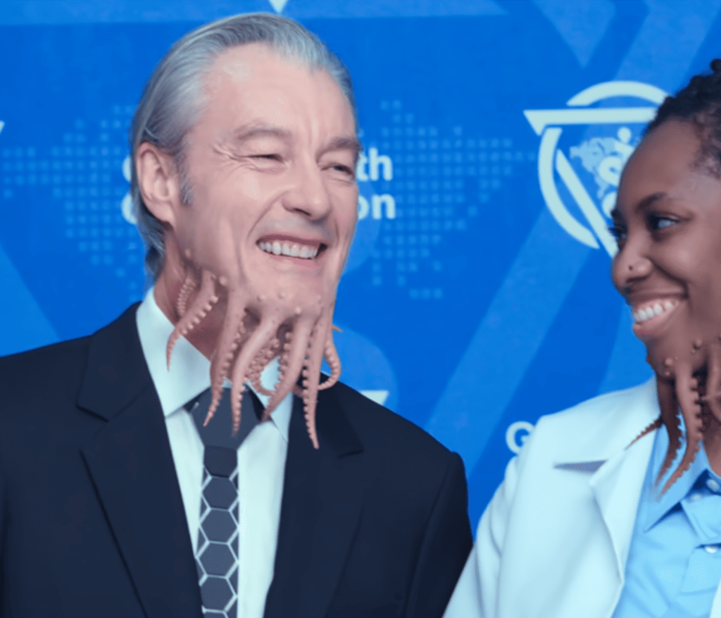 Tomorrow & I: a person with octopus tentacles on their faces