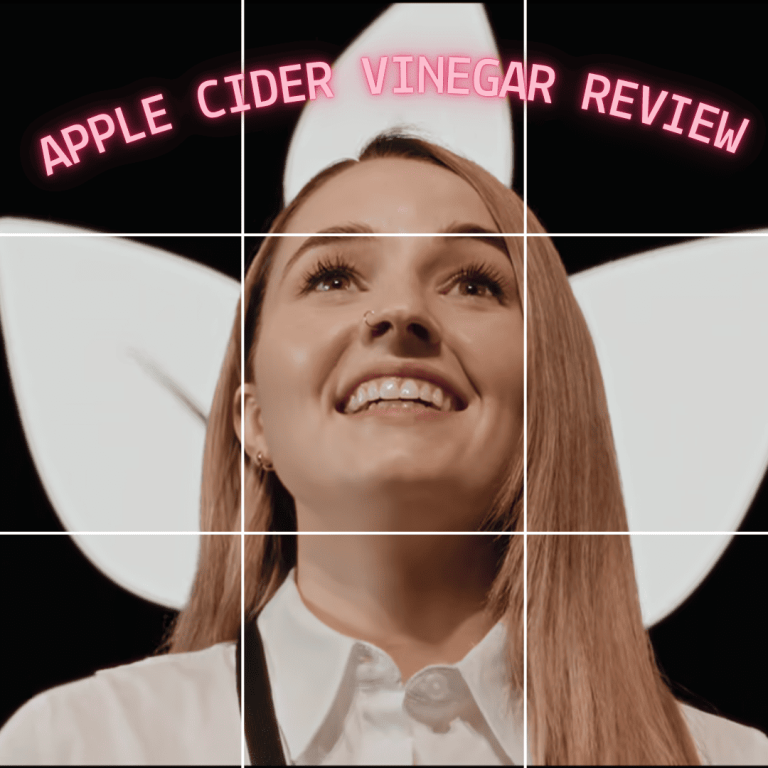 Apple Cider Vinegar Review: A person smiling in front of an iPhone with a flower on it