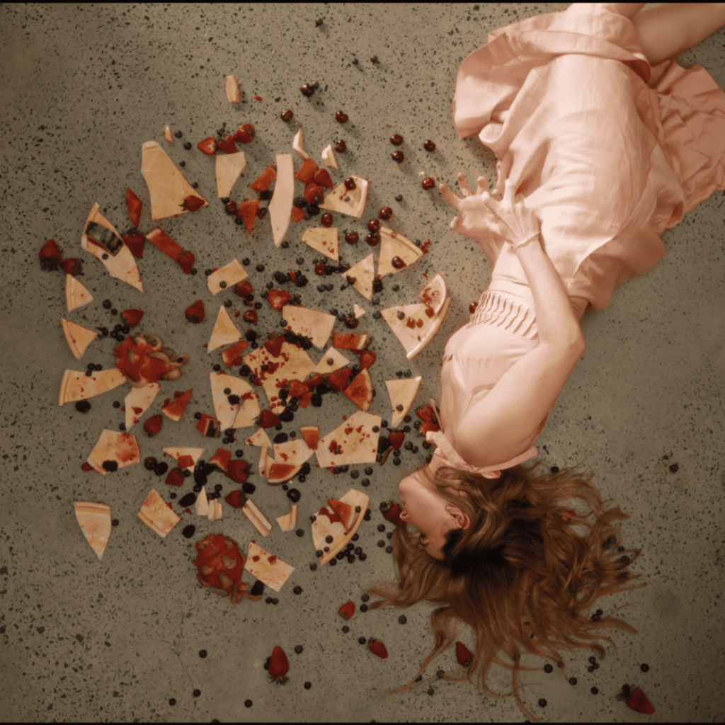 Apple Cider Vinegar Review: a person laying on the ground surrounded by food