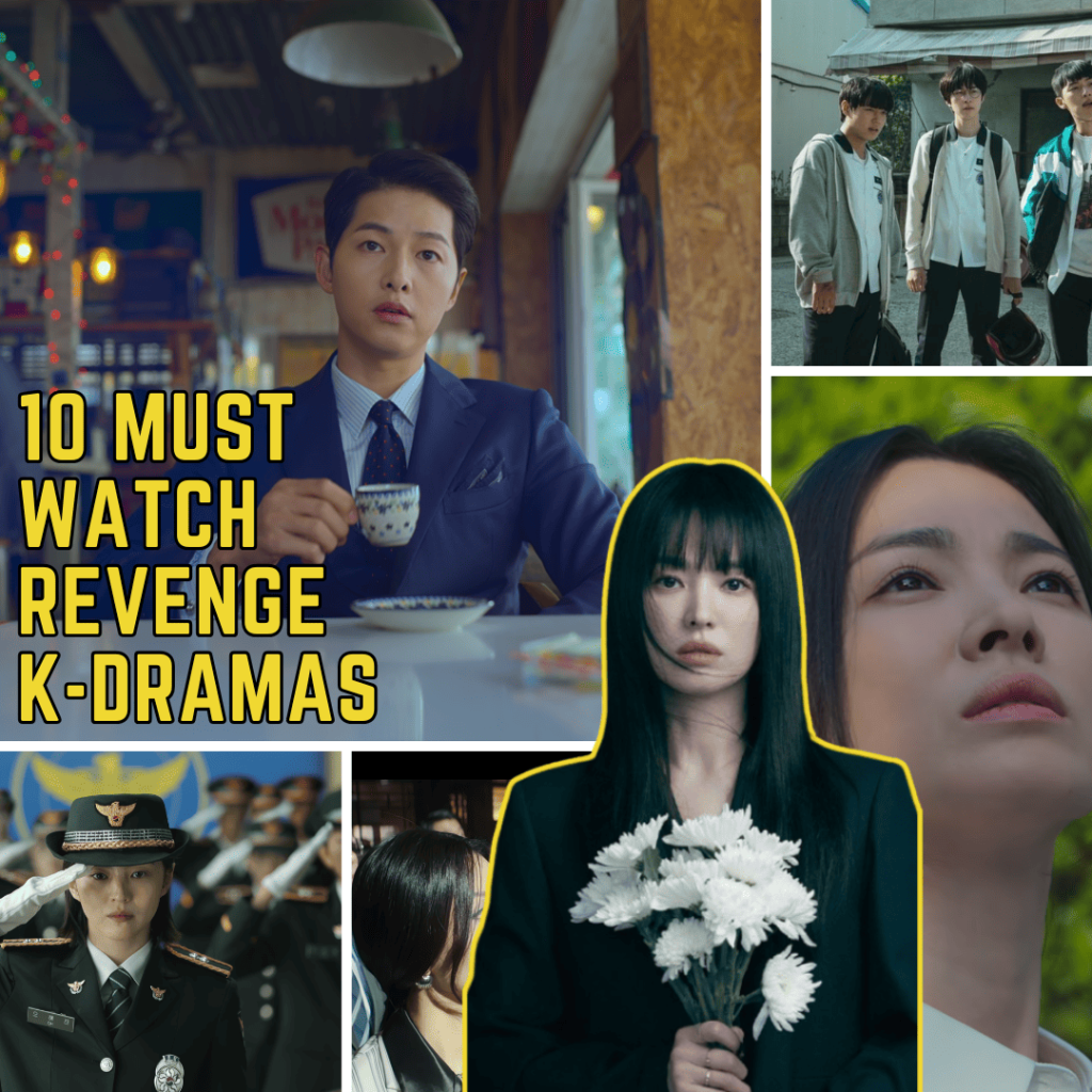 revenge k-dramas: a collage of stills of different people doing different things