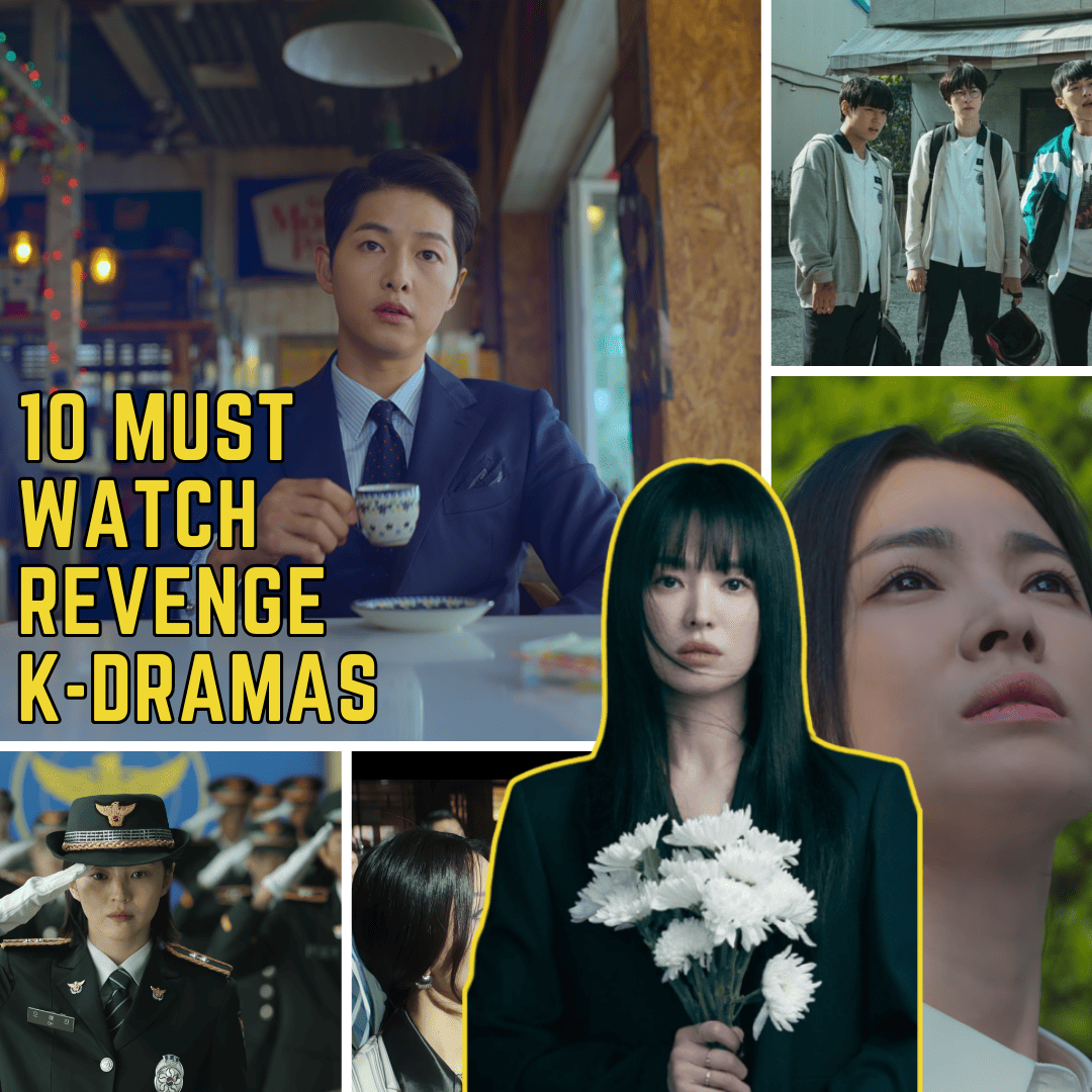 revenge k-dramas: a collage of stills of different people doing different things