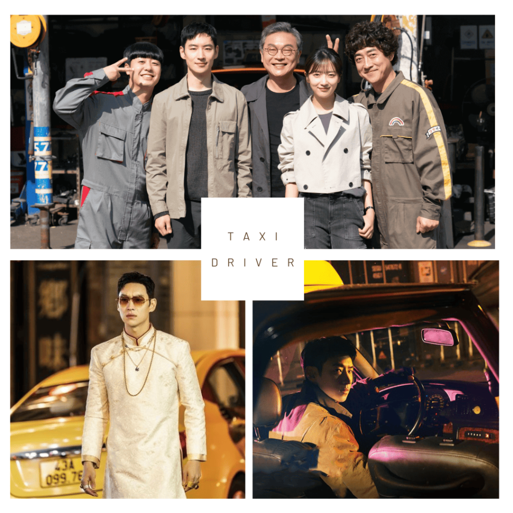 revenge k-dramas: collage of stills of a taxi driver