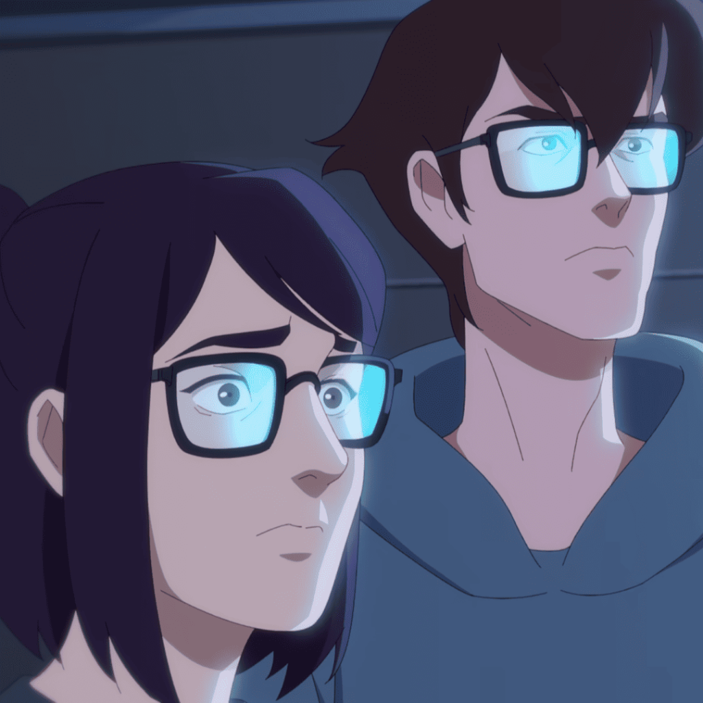 Pantheon Season 2 First Impressions: two people with glasses standing next to each other