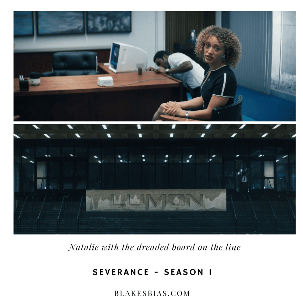 Best Severance Characters: A person sitting at a desk in an office.