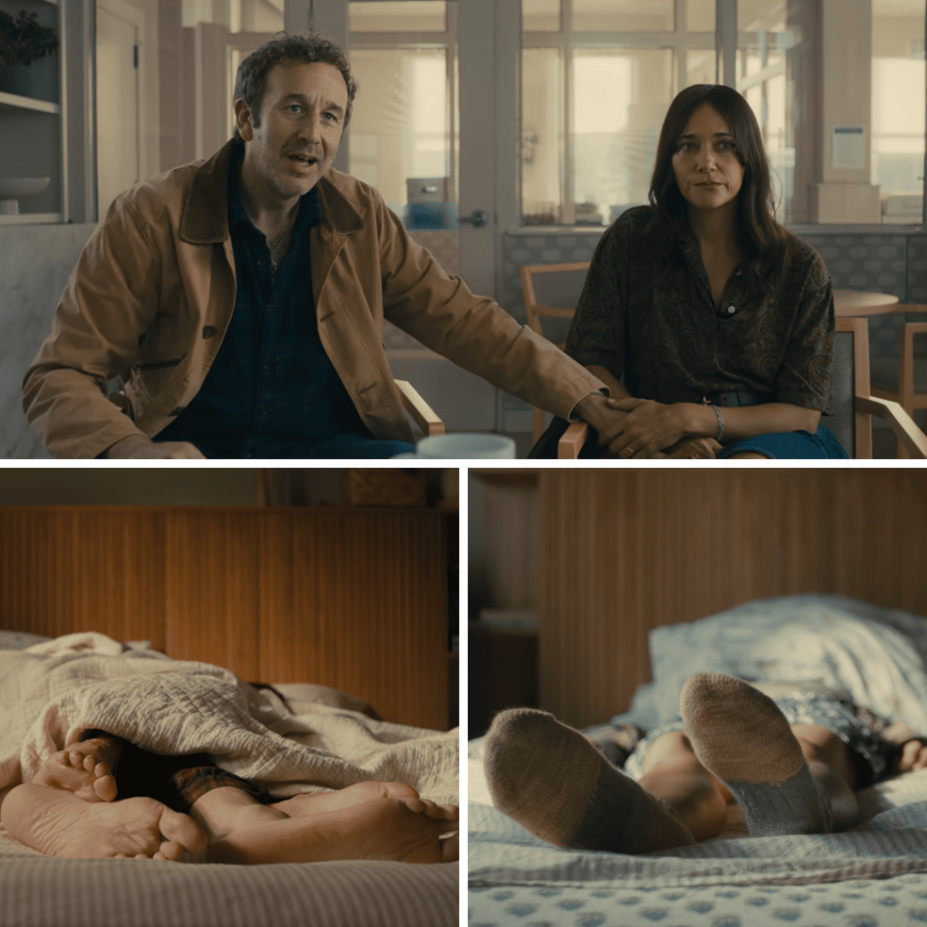 Black Mirror Season 7 Reflection: A couple in the RiverMind office, standing at the crossroads of life and tech in Common People