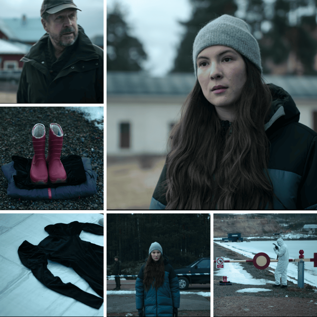Glass Dome Review: Valter and Lejla examine Alicia’s belongings at a snowy crime scene