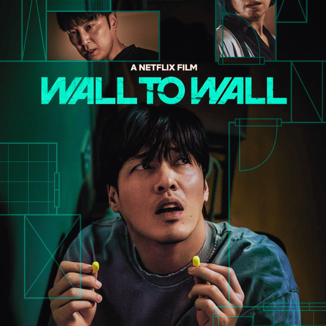 Wall to Wall Movie Review: Man holds earplugs in a tense moment from Wall to Wall Promo Poster