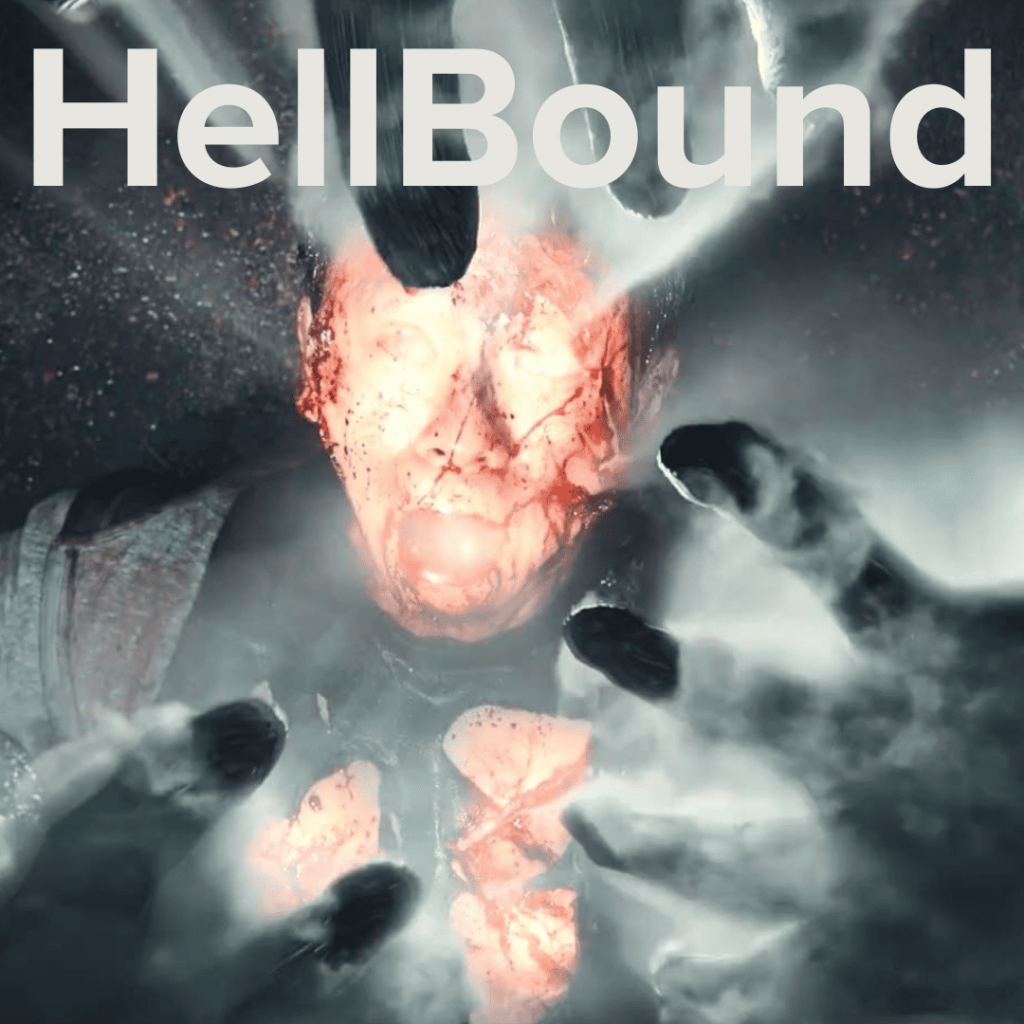 Terrifying scene from Hellbound, a dark fantasy K-drama like Squid Game, with supernatural creatures attacking a man.