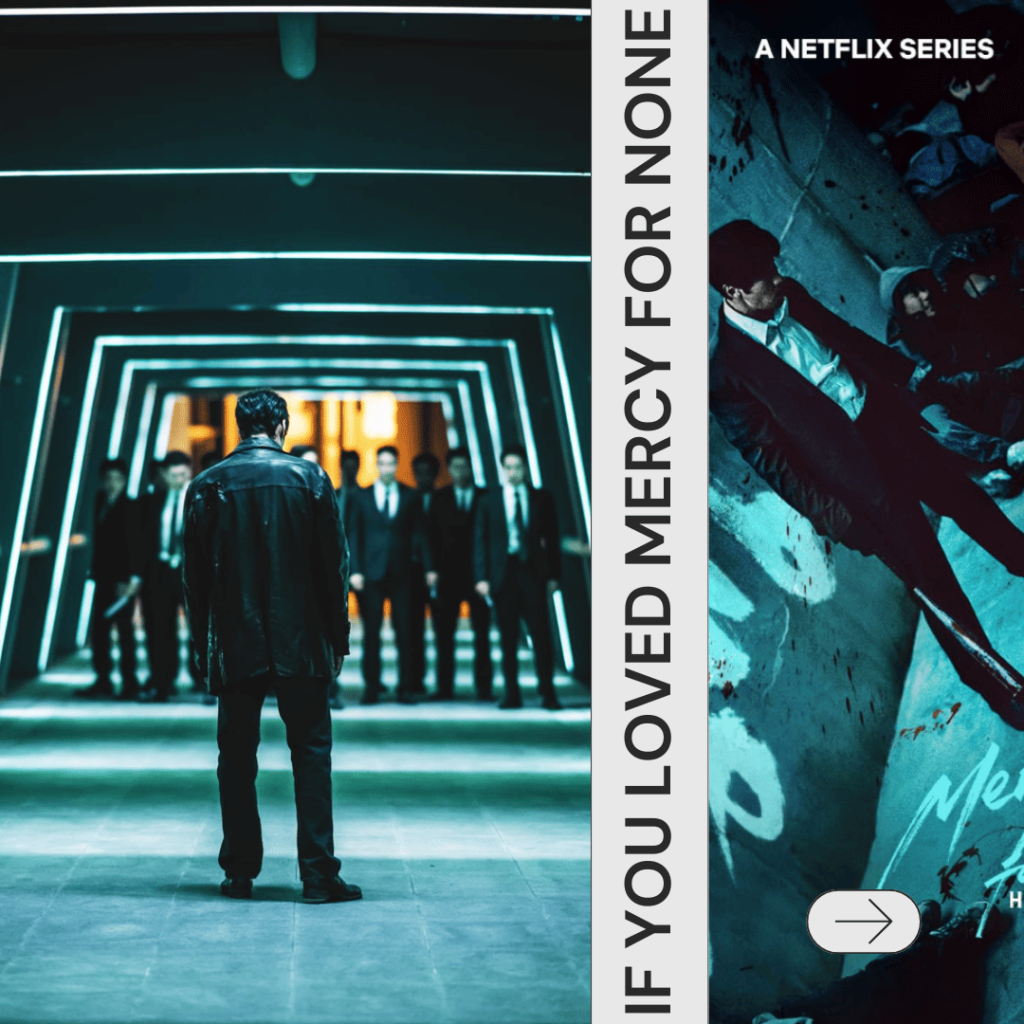 Promo poster and dramatic still from Mercy for None, setting the tone for what to watch if you loved Mercy for None.