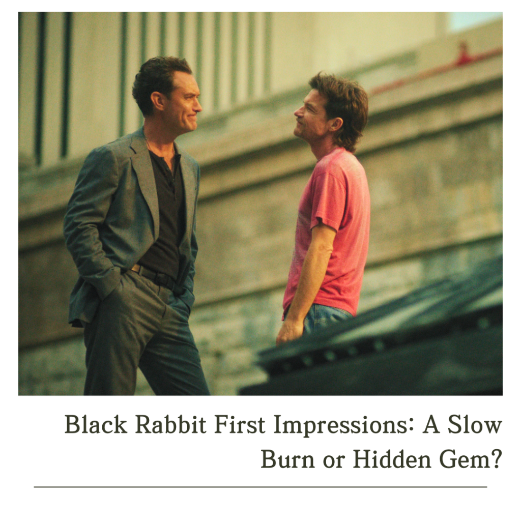 Black Rabbit Netflix Review: : Jake and Vince Friedken standing on the roof of the Black Rabbit, the moment where their shared dream begins