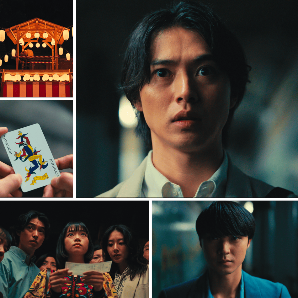 Collage of Arisu, Banda, Joker card, and fortune telling game scene from Alice in Borderland Season 3 Review