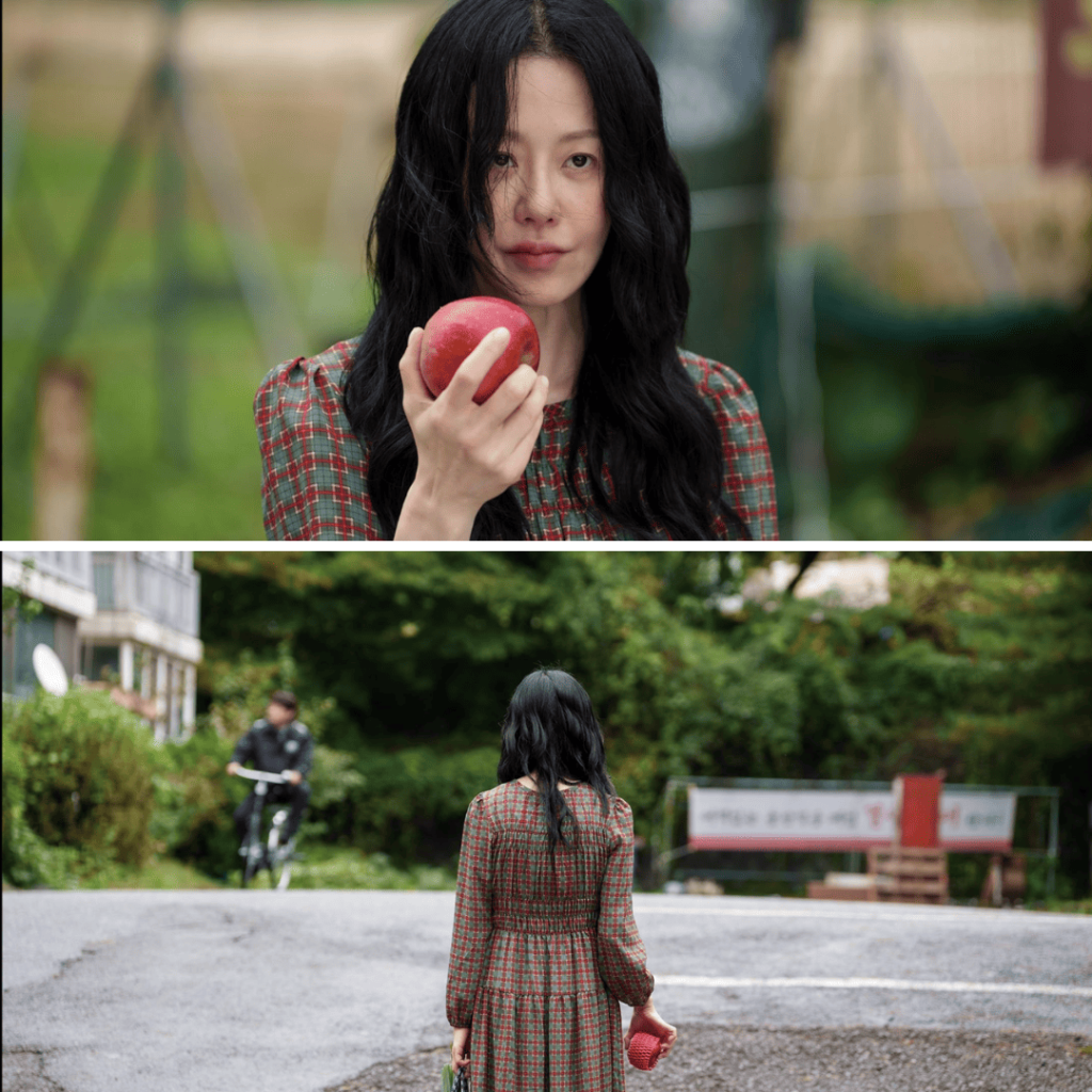 Current Watchlist September 2025: Ko Hyun-Jung as Jeong I-Shin in promo posters for Queen Mantis, the serial killer mother at the heart of the Kdrama.