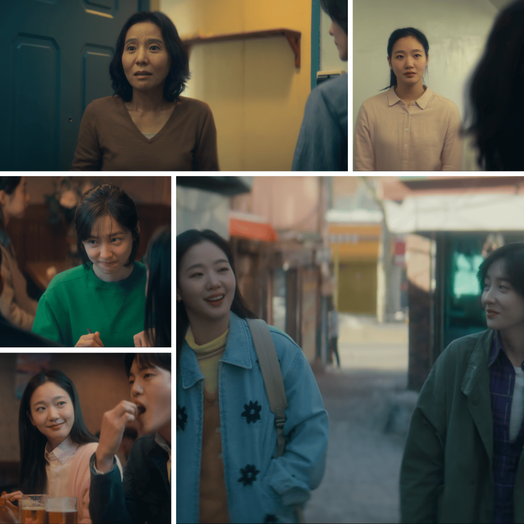 You and Everything Else Kdrama Review: Collage featuring Mrs. Yoon, Sang-yeon, Sang-hak, and Eun-jung, the central figures of You and Everything Else.