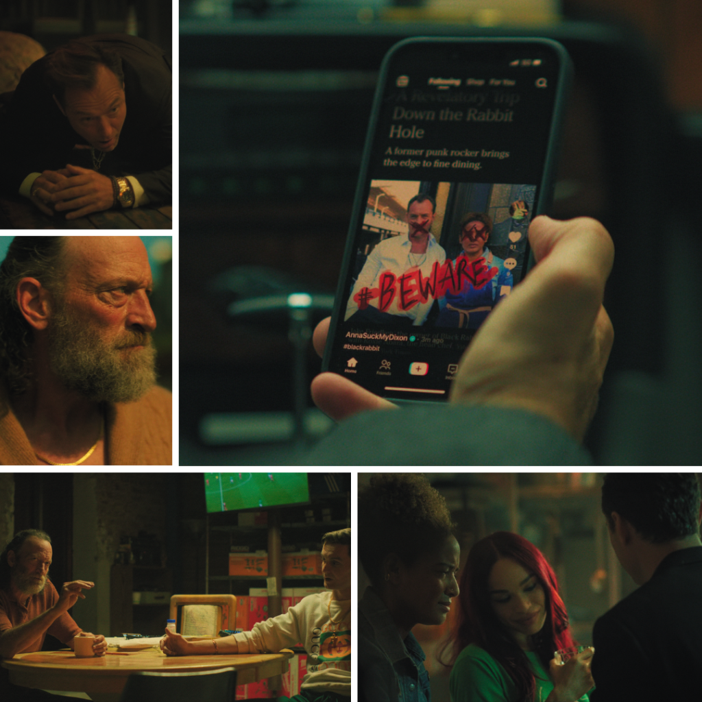 Black Rabbit Netflix Review: Collage of Joe Mancuso, Junior, Jake, Estelle, and Roxie reflecting the gritty tone of Black Rabbit and its mix of family drama with criminal undertones