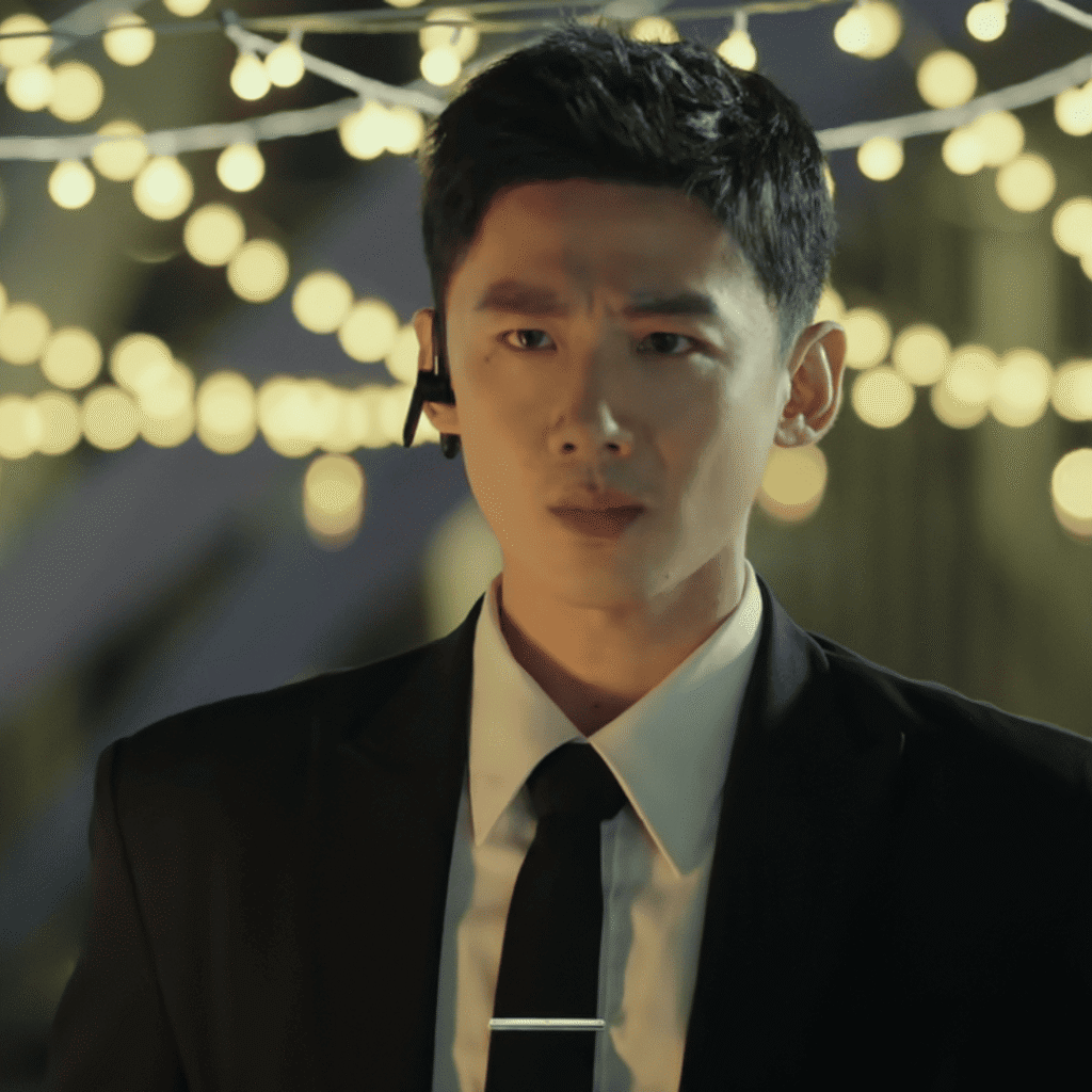 Mobius Mid-Season Review still of Ding Xi investigating the wedding scene, where each clue resets with the loop