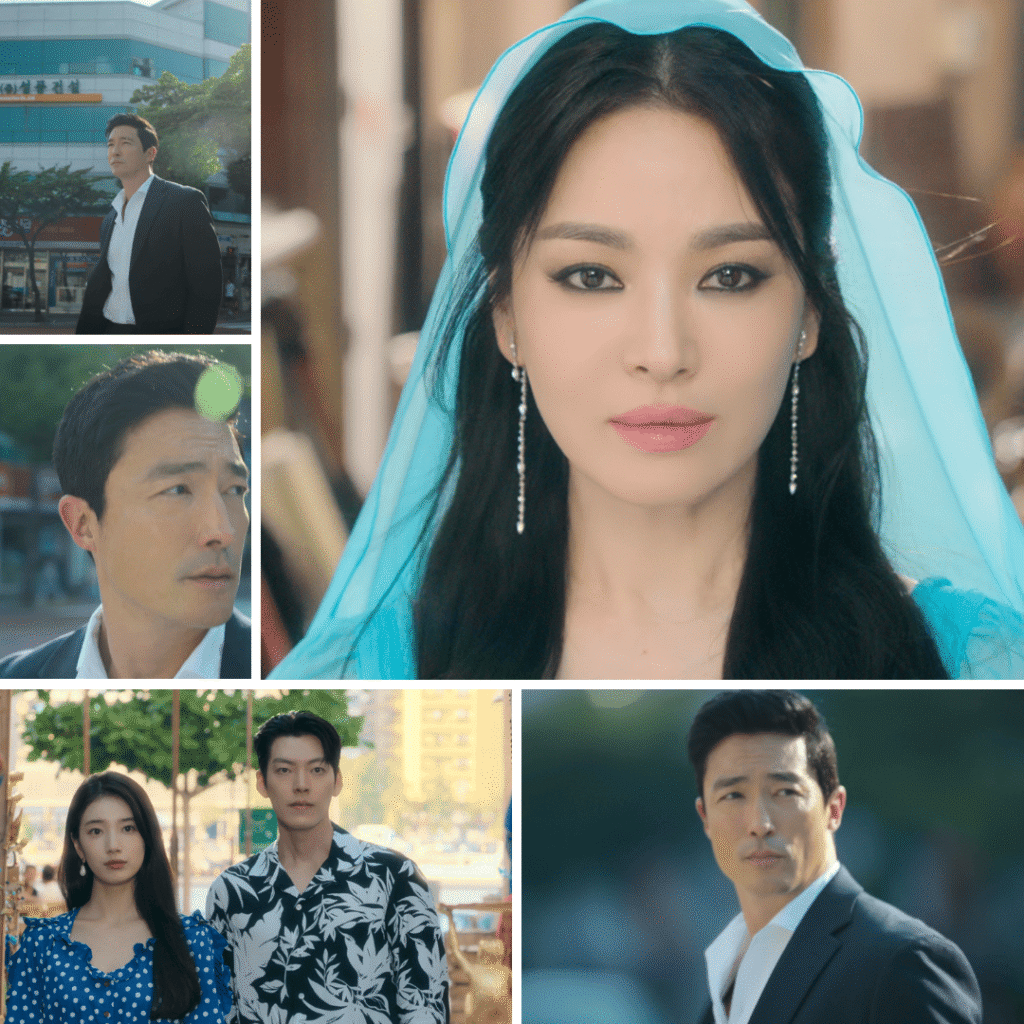 Genie Make-A-Wish Kdrama Review collage featuring Iblis, Ka-young, Daniel Henney, and Song Hye Kyo in their cameo appearances