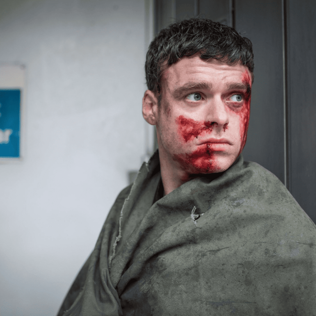 K-dramas like Trigger: Close-up still of Richard Madden from Bodyguard.