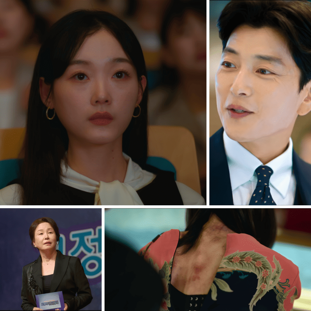 Collage of Hui-su, Jin-pyo, Ko Jeong-suk, and Mrs. Kang from As You Stood By Netflix First Impressions Review
