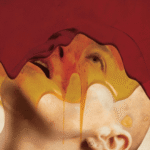 Bugonia Review: Emma Stone's with blood and honey mixture pouring over her shaved head in the film’s promotional poster.