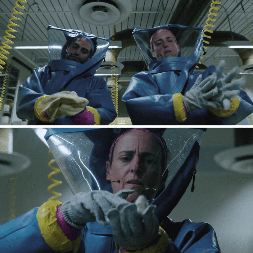 Pluribus Explained: Scientists in the lab study and manipulate the RNA sequence, trying to understand the code.