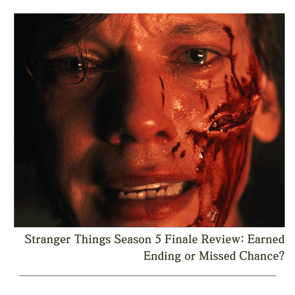 Close up of Henry with a bleeding cut across his face during the Stranger Things season 5 finale as his plan falls apart.