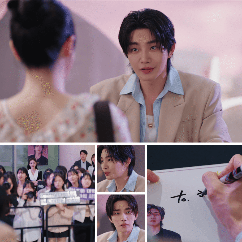 Idol I First Impressions: collage focusing on idol fandom and obsession during Do La-ik’s fan meet event