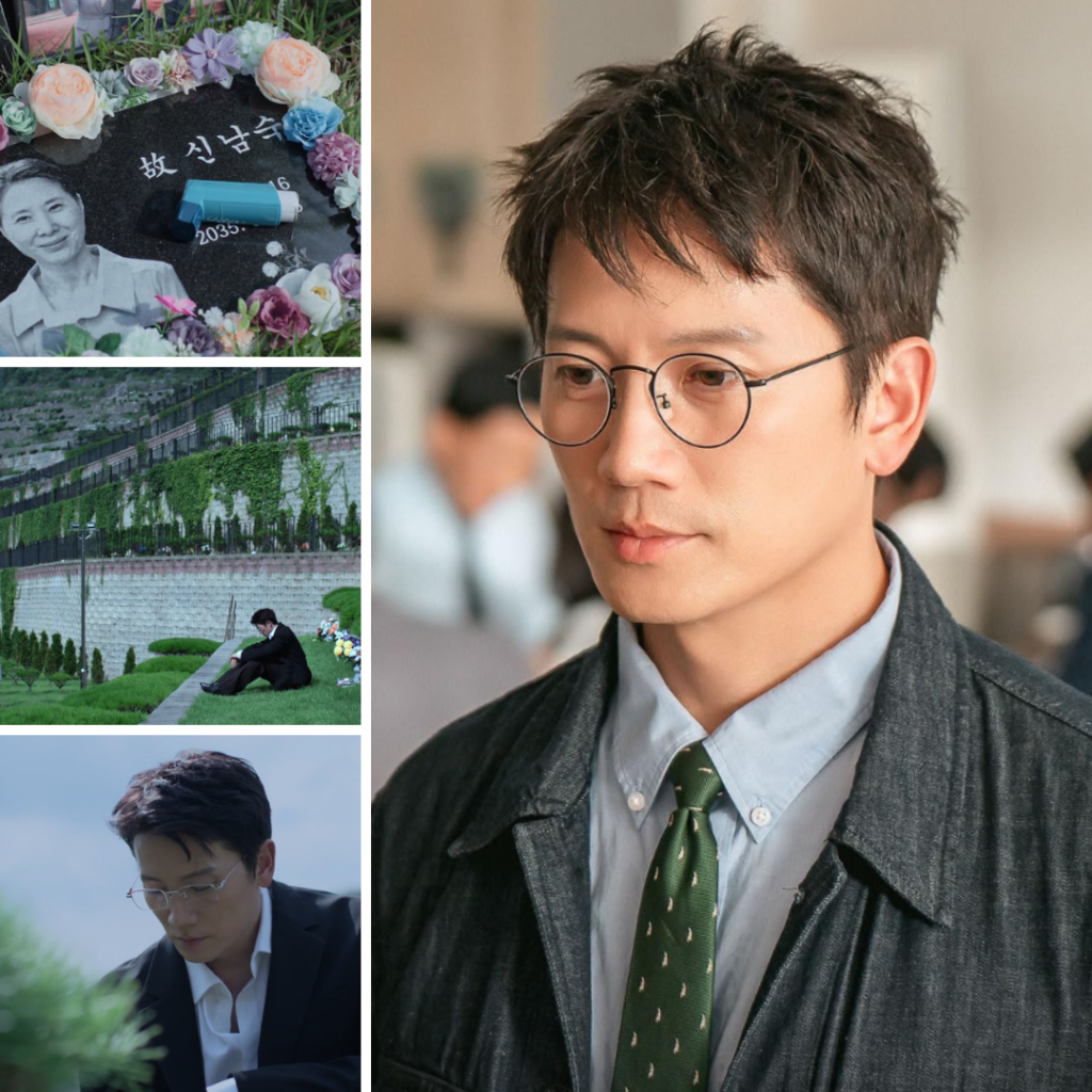 Lee Han-young at his mother’s grave, symbolizing the regret and resolve that form the basis of our The Judge Returns Episodes 1-4 Review