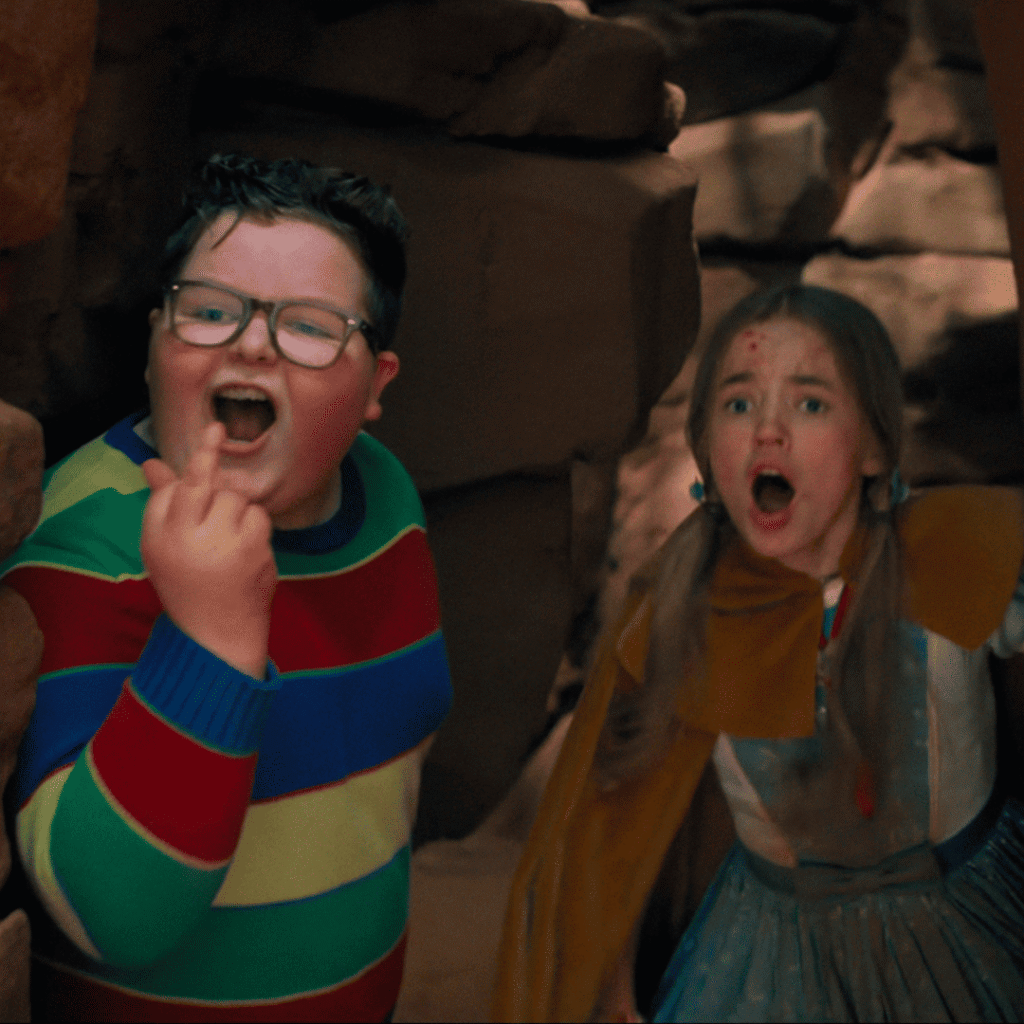 Derek stands with Holly during the Stranger Things season 5 finale while shouting his infamous line.