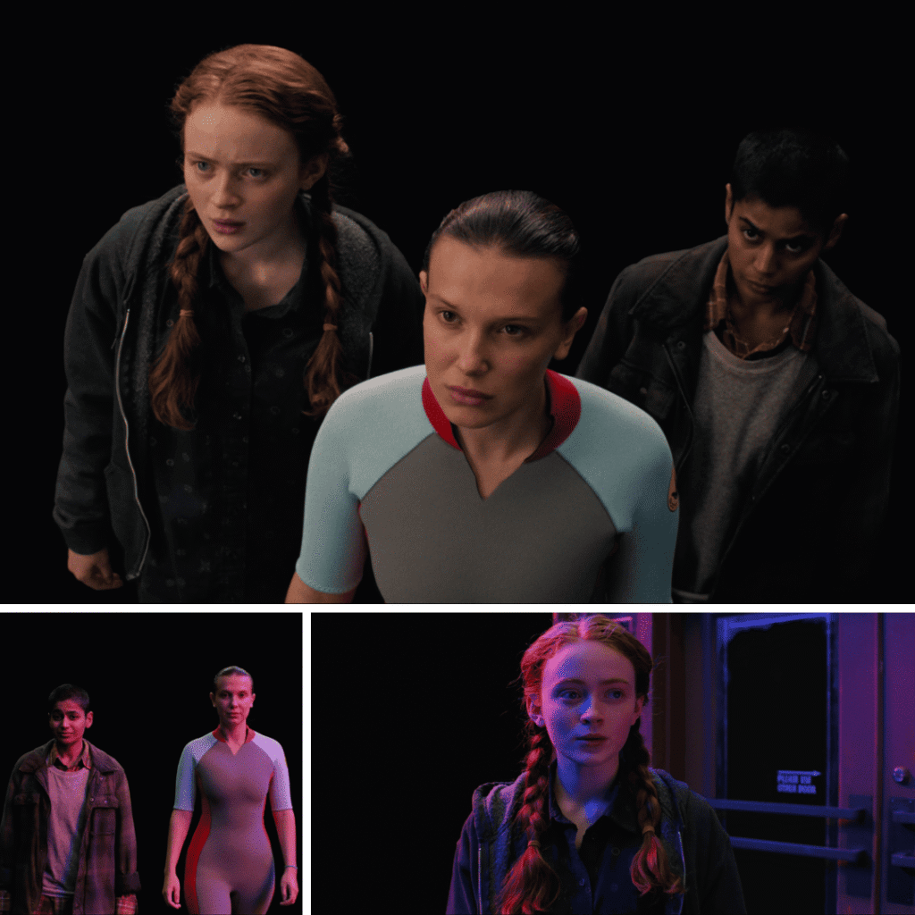 Eleven, Max, and Kali stand together getting ready to confront Vecna in the Stranger Things season 5 finale.