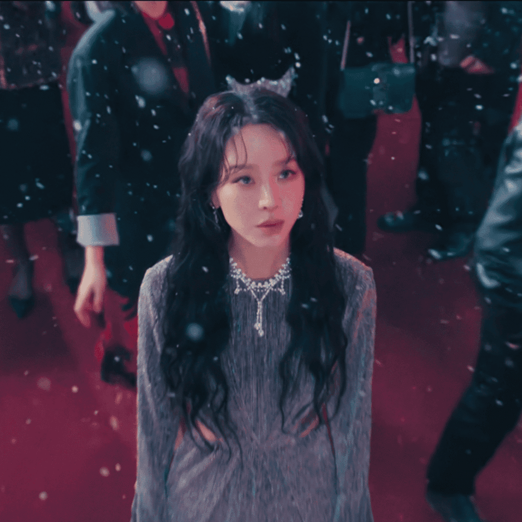 Sarah Kim in her iconic launch dress for The Art of Sarah Review, symbolizing the performance of class.