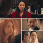 Character collage for The Art of Sarah Review featuring Du-a, Hong Seong-shin, and Eun-jae’s transplant storyline.