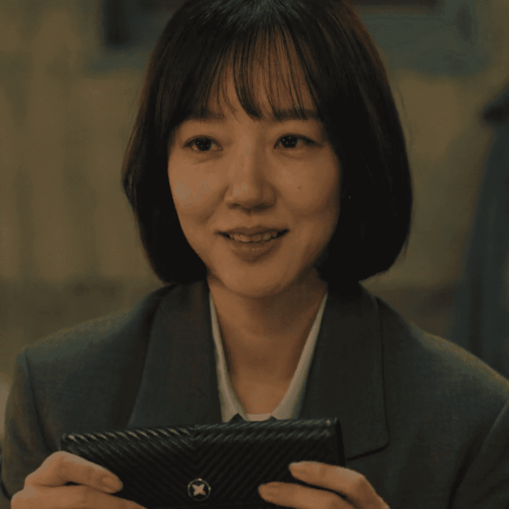 Kim Seon holding her birthday gift with a guarded expression, a pivotal character study in Mad Concrete Dreams First Impressions.