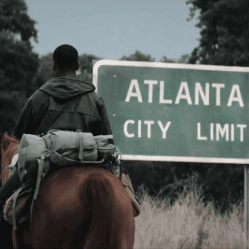 Paradise Season 2 Mid-Season Review Episodes 1-4: Xavier riding a horse with a baby as he heads toward Atlanta after the shocking mid-season cliffhanger.