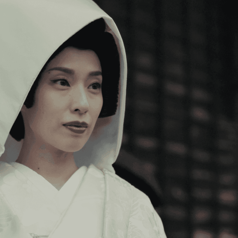 A secondary blog cover image for the Straight to Hell review showcasing Kazuko Hosoki dressed in elegant traditional wedding clothes.