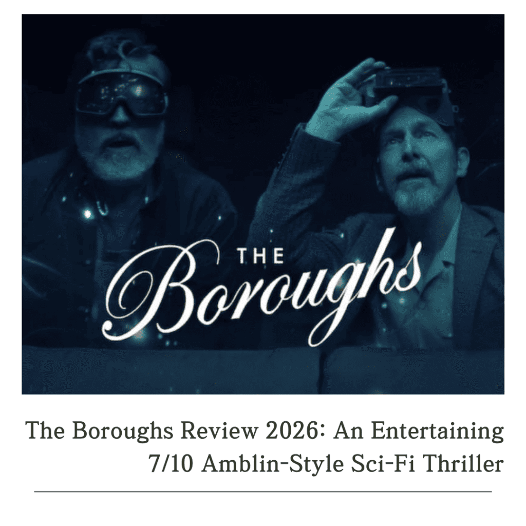 A promo poster for The Boroughs Review showing Wally and Sam wearing protective goggles to shield their eyes from the aftermath of an alien DNA experiment.