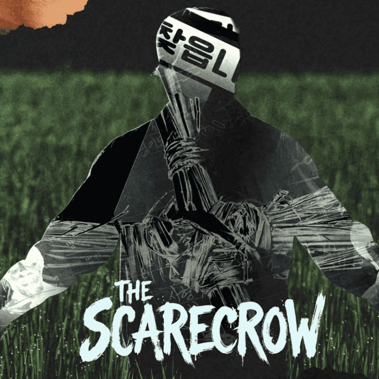 A close-up shot of the scarecrow from the K-drama featured in The Scarecrow 2026 review.