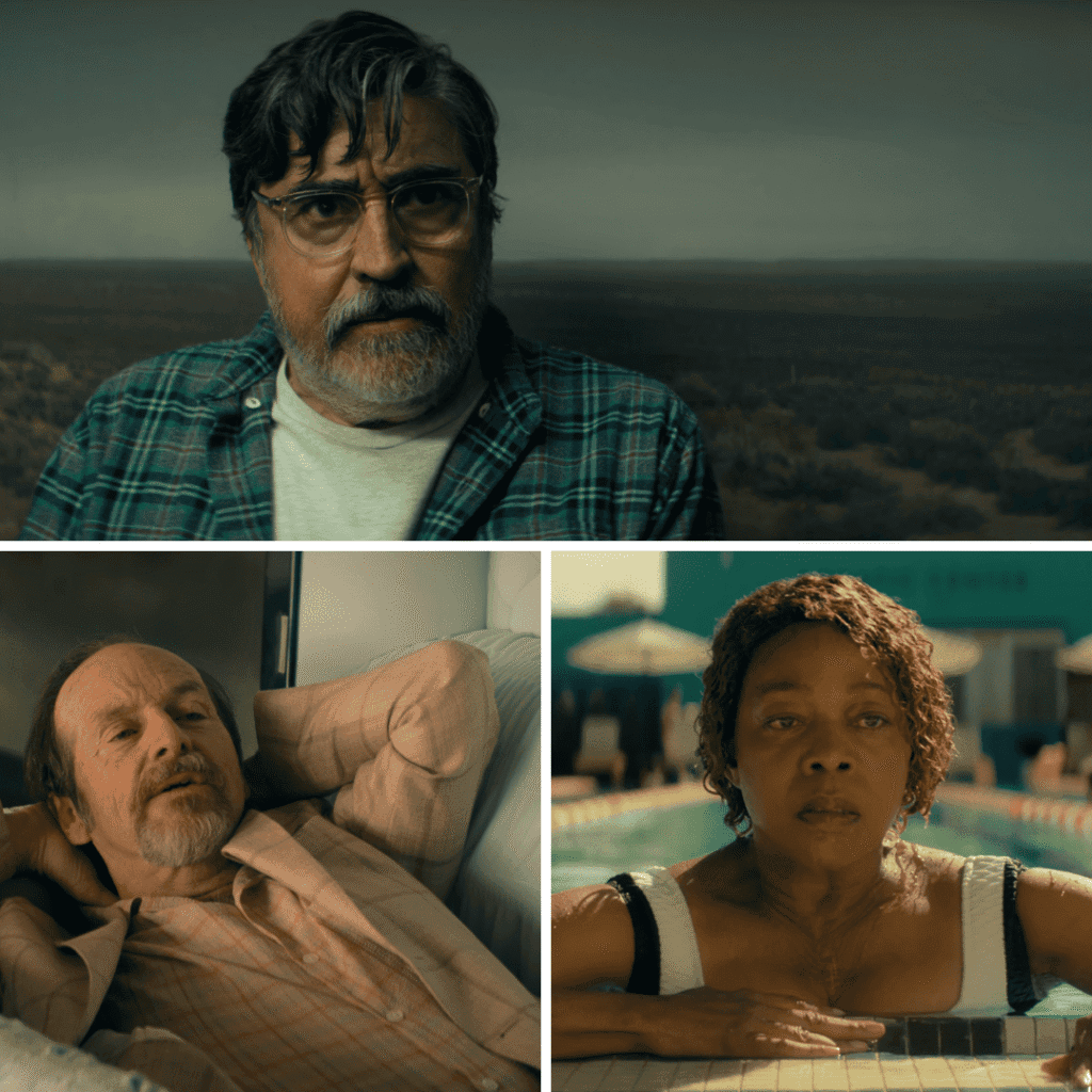 A three image grid of individual stills featuring Sam, Wally, and Judy preparing for the finale confrontation for The Boroughs Review.