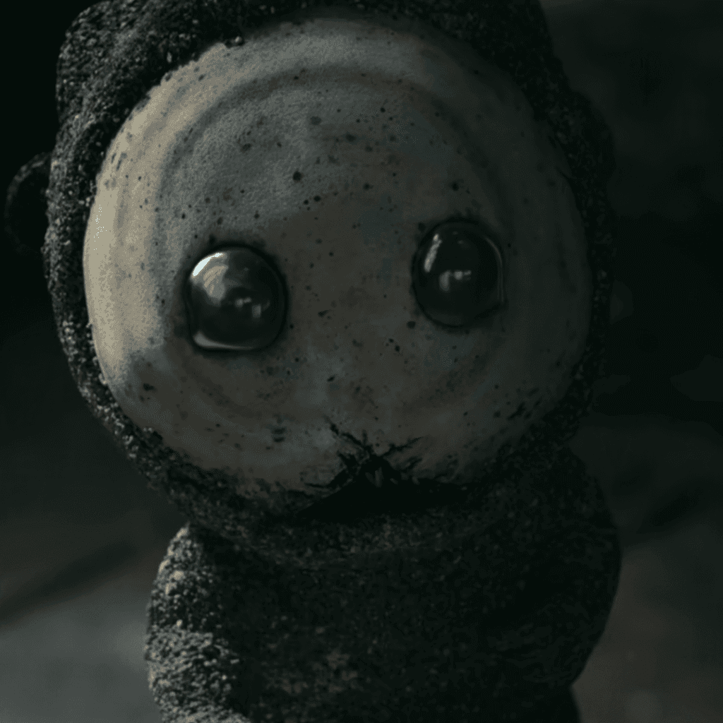 A detailed, close-up still shot of the adorable creature Geomeoksal-i from The East Palace mid-season review.