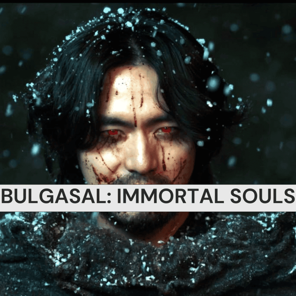 Dramatic still shot from Bulgasal: Immortal Souls featuring Dan Hwal with glowing red eyes and blood on his face while snow falls over his hair, featured in our guide of K-dramas to watch after The East Palace