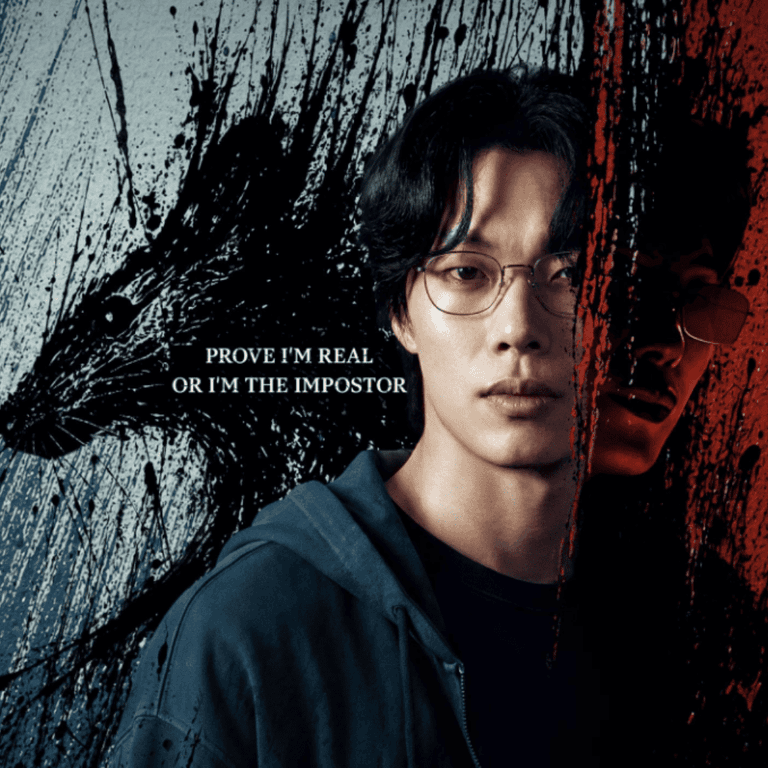 Official promotional poster analyzed in our Mousetrap K-drama review, featuring Moon-jae haunted by a red rat shadow.